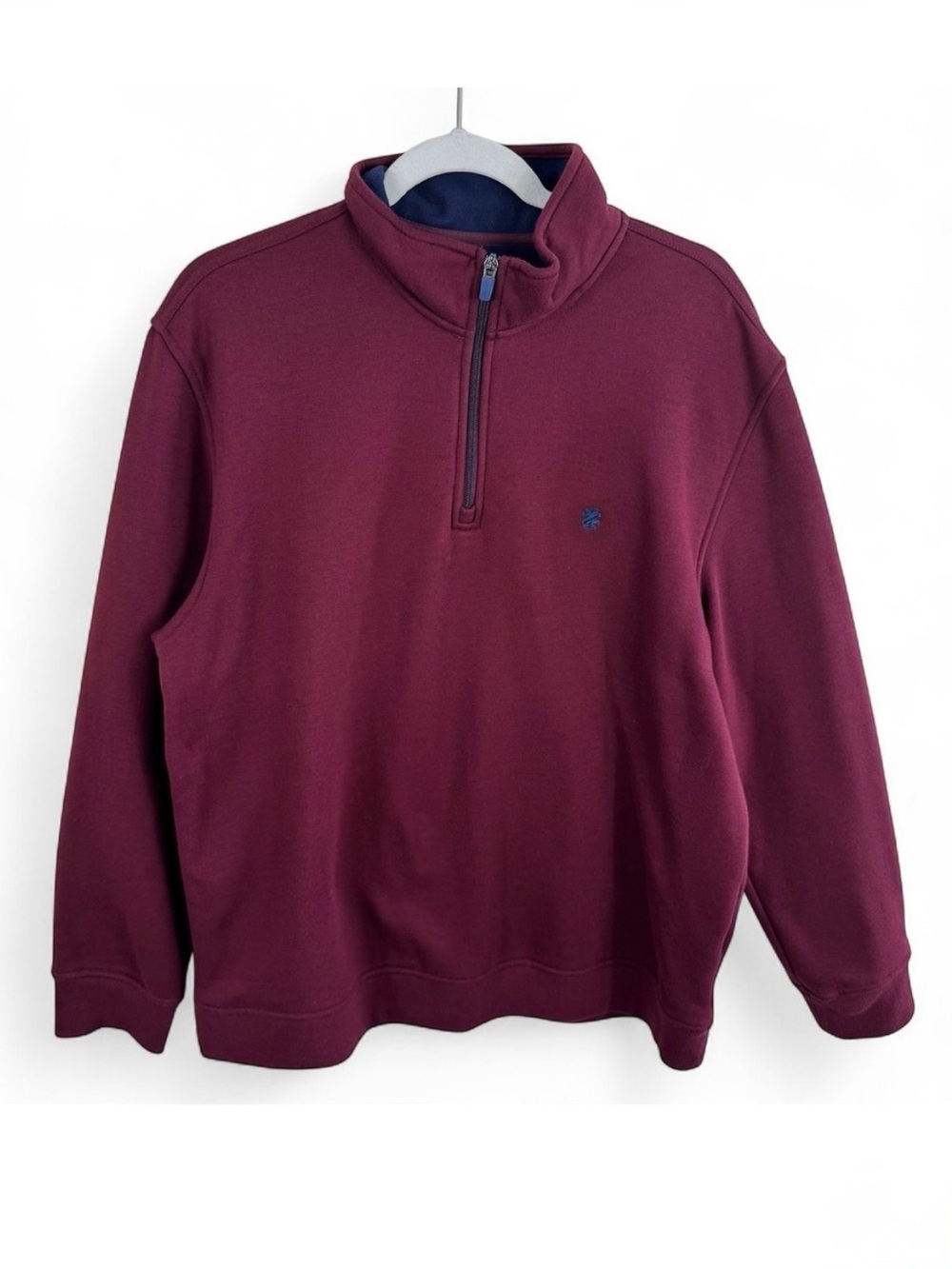 IZOD Advantage Performance Mens Burgundy Quarter Zip Pullover Sweatshirt Large